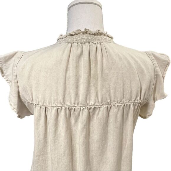 Rails Light Gray Ruffle Sleeve Top - Picture 9 of 14